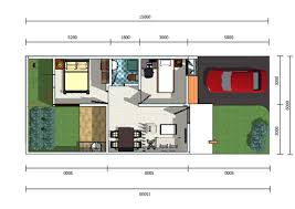 Dengan menggunakan model rumah seperti gambar di atas akan sedikit mengurangi anggaran untuk pembuatan rumah. Denah Rumah Panjang Menyamping Terbaru Rancanghunian