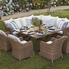Beaumont Modular Dining Frontgate Rustic Outdoor Furniture Outdoor Furniture Square Dining Tables