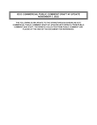 IECC COMMERCIAL PUBLIC COMMENT DRAFT 1 UPDATE NOVEMBER 7, 2022