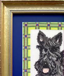 A page with the key; Scottie Dog Cross Stitch Kit By Anne Peden