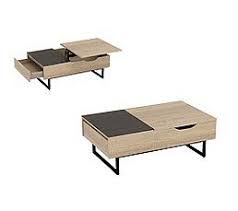 Table Basse Plateau Relevable Azalea Noir Et Imitation Chene In 2020