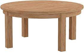Linon adirondack wood outdoor coffee table in red. Modway Marina Teak Wood Outdoor Patio Round Coffee Table In Natural Buy Online In Grenada At Grenada Desertcart Com Productid 27139146