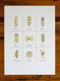Pasta Print Letterpress Art Print Pasta Art Letterpress