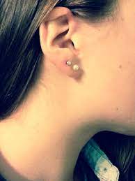 Pin By Grace Ahern On Creativity Double Lobe Piercing Double Ear Piercings Black Crystal Earrings