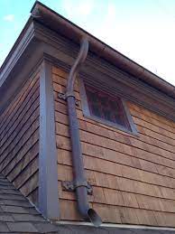 Aluminum, copper, galvanized metal or even plastic are common materials used to make half round gutters. Half Round Copper Gutters Colonial Exterior Gutters Downspout