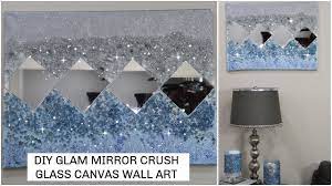Maybe you would like to learn more about one of these? Diy Bling Canvas Painting With Blue Silver Crush Glass Glam Diy Wall Art Home Decor Ideas Youtube