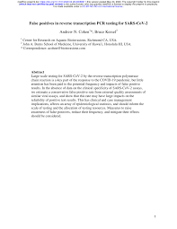 Test kit to your cart. Pdf False Positives In Reverse Transcription Pcr Testing For Sars Cov 2