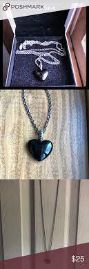 Pandora Mi Amor Black Onyx Heart Pendant Necklace Heart Pendant Necklace Pandora Jewelry Necklace Heart Shape Pendant