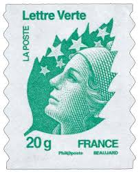 Depuis le 1er janvier 2016, il n'existe plus de tranche de poids de 50 grammes définie par la poste pour un envoi de lettre classique : Timbre Lettre Verte Wikitimbres