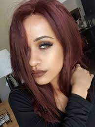 Pinterest Hot Style Medium Shoulder Length Blunt Hair Ends Custom Virgin Hair Full Lace Wig Wine Hair Hair Color Mahogany Hair Styles