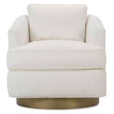 The simple silhouette of the striped. Lucrezia Modern Classic White Upholstered Gold Brass Base Swivel Arm Chair Kathy Kuo Home