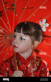Israel Purim A young Girl of 5 dressed up as a Japanese Model Release  Available Stock Photo
