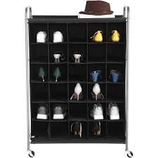 Mainstays wire shelf closet organizer black silver. Mainstays 6 Tiers 30 Pairs Shoe Organizer Black Walmart Com Walmart Com