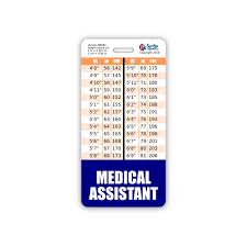 Medical Assistant Badge Buddy Vertical W Height Weight Conversion Charts Standard Navy