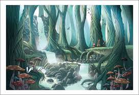 Kazu Kibuishi Print Training Forest Nucleus Art Gallery And Store Animation Art Environment Concept Art Art