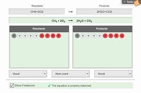In the balancing chemical equations gizmo™, look at the floating molecules below the initial reaction: Chemical Equations Gizmo Explorelearning