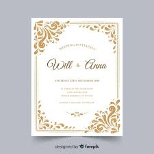 Ornamental Wedding Card Template Free Vector Free Vector Freepik Vector Freef Wedding Cards Wedding Invitation Card Design Elegant Wedding Invitation Card