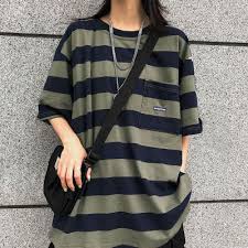 Oversized T Shirt With Broad Horizontal Stripes For Men Or Women Look no further than misspap collection of oversized sweaters. oversized t shirt with broad horizontal stripes for men or women