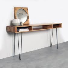 Extra Wide Console Table Minimalist Solid Oak On Mid Century Etsy Modern Console Tables Mid Century Modern Console Table Console Table