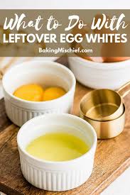 To keep leftover egg yolks in the fridge, firstly beat them lightly with a fork before storing them in a closed container (to avoid spillage), for up to 3 days. Egg White Recipes What To Do With Leftover Egg Whites Baking Mischief Recipes Using Egg Egg Yolk Recipes Leftover Eggs