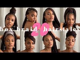 Box braids in french braids. 20 Ways To Style Box Braids Kashia Jabre Youtube Box Braids Styling Box Braids Hairstyles For Black Women Box Braids Hairstyles