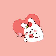 심쿠웅 래비콘 이모티콘 핑크 삽화