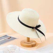 Wide Brim Sun Hats Spring And Summer Women Beach Personality Holiday Casual  Woven Sun Hat,White Polyester Sun Hat - Walmart.com