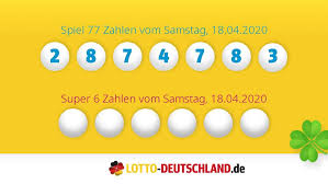 Ziehung einen oder mehrere gewinne in der 1. Die Gewinnzahlen Am Samstag Dem 18 04 2020 Fur Lotto Spiel 77 Und Super 6 Lotto Deutschland