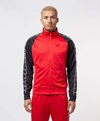 Nike Synthetic Tape Poly Track Top in Red for Men - Lyst