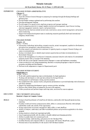 However, this document can also an internship curriculum vitae is a document used by a college student who would like to apply for an internship program. College Intern Resume Samples Velvet Jobs
