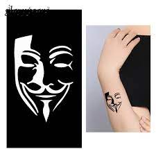 1 Piece Henna Tattoo Stencil V For Vendetta Face Design Small Mehndi Tattoo Template Women Diy Airbrush Pai Tattoo Stencils Henna Tattoo Designs Tattoo Designs