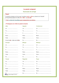 Cours et exercice de français pour professeurs et étudiants. Le Passe Compose Conjugaison Exercices Et Corrige Cours Et Exercices Corriges