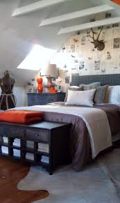 Peaked Roof And Exposed Beams Love The End Of Bed Storage Too Bed Storage Beautiful Bedrooms Home Decor