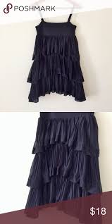 H M Pleated Tier Dress In Navy Tiered Dress Dresses Hm Dress