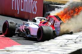 2018 French Gp Superheated Action On The Track After Marcus Ericsson Lost Control Of His Sauber In The Le Beassau Formula 1 Marcus Ericsson French Grand Prix