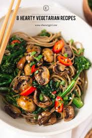 8 Hearty Vegetarian Recipes For Meatless Monday The Everygirl Vegetarian Recipes Hearty Recipes Healthy Vegetarian