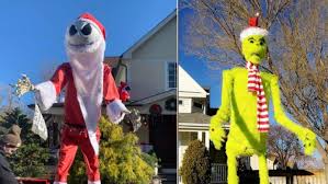 Those 12 Foot Tall Halloween Skeletons Are Becoming Glorious 12 Foot Tall Christmas Skeletons Know Your Meme