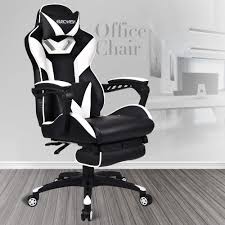 Elecwish Massage Computer Gaming Chair Reclining Ergonomic Racing Office Chair With Footrest Hi Gaming Desk Chair Office Furniture Chairs Home Office Furniture