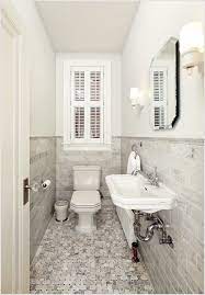 The result is largely the same: Shutter Powder Room Tile Powder Room Small Narrow Bathroom