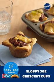 Sloppy Joe Crescent Cups Recipe Recipes Pillsbury Crescent Roll Recipes Pillsbury Recipes