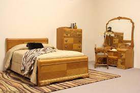 Art Deco 1940 Waterfall 4 Pc Bedroom Set Full Size Bed C B4254 Removed Art Deco Bedroom Furniture Full Size Bedroom Furniture Waterfall Furniture
