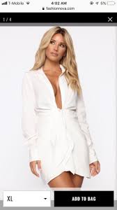 Super Cute Shirt Dress Nwt Very Flattering Size Medium Fashion Nova White Dress Mini Shirt Dress Fashion Denim shirt fashion nova white dress. pinterest