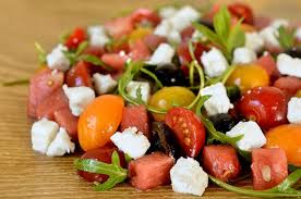 Salade De Tomate Et Pasteque A La Grecque Ma Cuisine Sante Recette Salade Tomate Salade Alimentation Saine