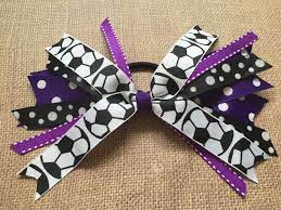 Custom Team Colors Soccer Hair Ties Soccer Hair Bow Soccer Ribbons Purple And Black Soccer Sport Hair Bow Soccer Hair Bows Soccer Hair Softball Hair Bows