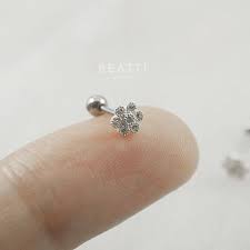 14k real solid gold round diamond cz cartilage daith helix tragus conch rook snug ear post stud piercing earring body jewelry 18gauge. Tiny Silver Flower Piercing 20 Gauge Cartilage Earring Tragus Stud Tragus Earring Helix Tiniest Stud 925 Sterling Silver Tragus Jewelry Tragus Earrings Nose Ring Jewelry