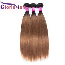 Auburn hair color idea #11: Reliable Auburn Brown Ombre Malaysian Virgin Human Hair Weaving 3 Bundles Silky Straight Colored Weave Dark Roots 1b 30 Blonde Extentions From Clorishair 64 09 Dhgate Com