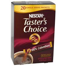 Nescafe Taster S Choice Instant Coffee 100 Colombian 20 Packets 0 07 Oz 2 G Each Discontinued Item
