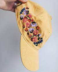 Hand Embroidered Hats Let You Root For Your Favorite Team Flowers Sewing Embroidery Designs Embroidered Hats Hand Embroidery