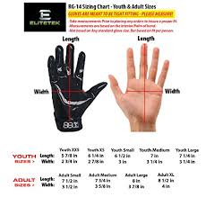Elitetek E 17 Football Gloves Youth Adult Black Adult Large