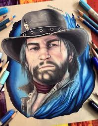 Hola chicos! ¡Acabo de terminar este retrato de John para ponerlo al lado  del holandés! Espero que os guste 😇 : r/reddeadredemption